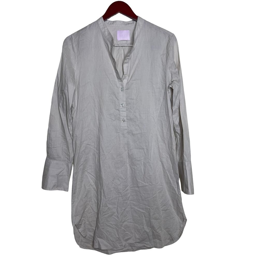 Michelle Farmer Taupe lightweight silk blend tunic shirt dress sz M